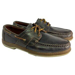 Allen Edmonds Eastport Boat Shoes Brown Leather Lace Up Loafer Mens Size 11 D
